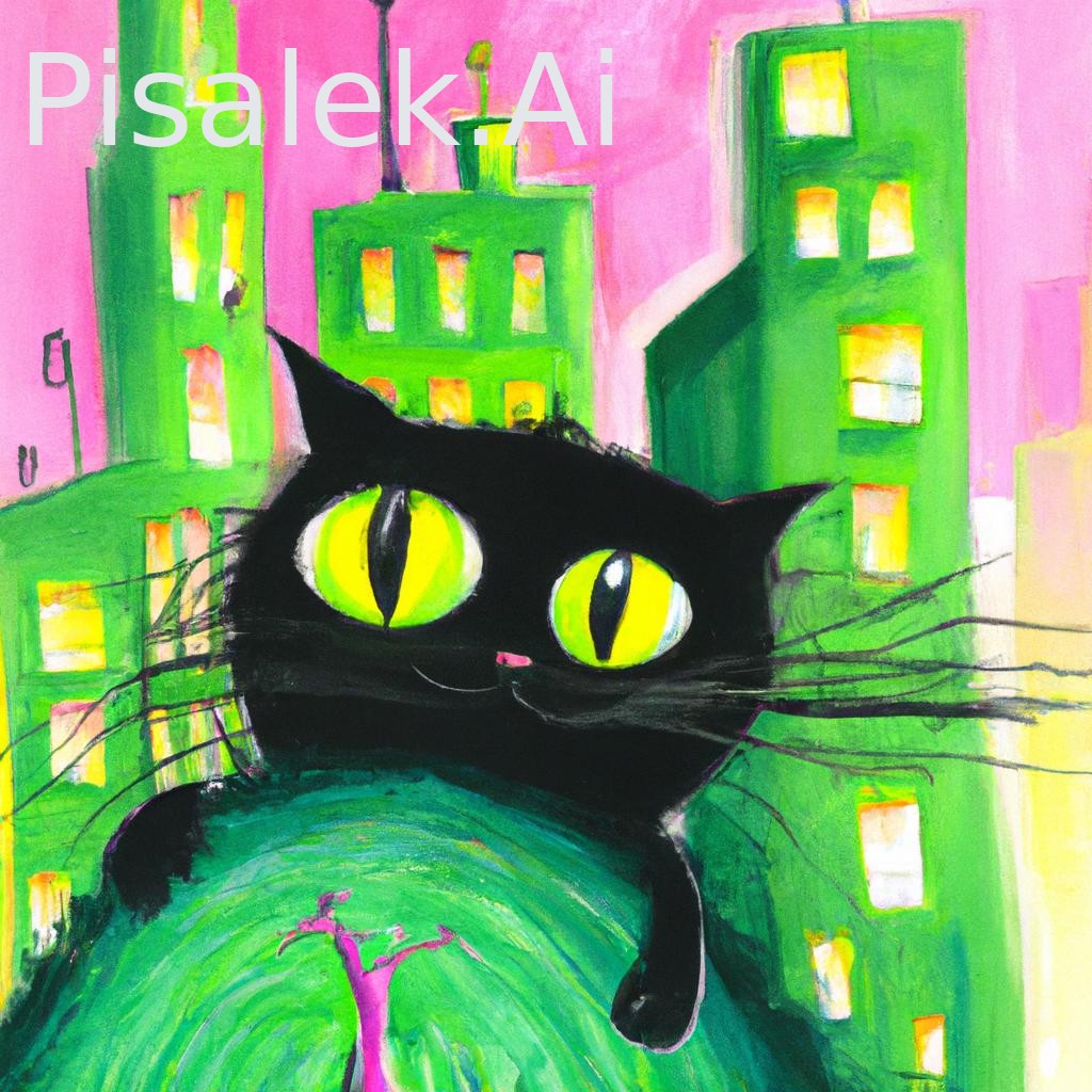 #big city #pink boad #black cat #green treas