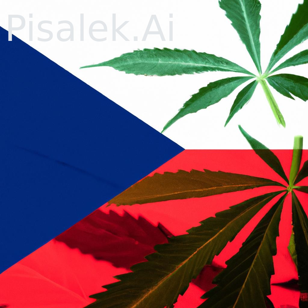 #czech flag and cannabis leaves