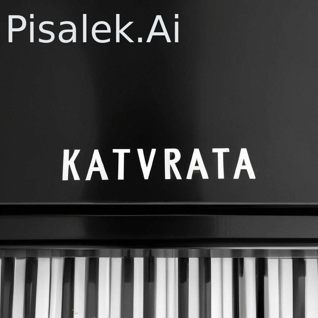 #Minimalist monochrome top view of grand piano with the word "KLAVIARTUR" in a bold rectangular Font as to be mimicking the keys on the left