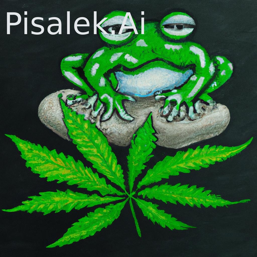#stoned frog #sitting on cannabis leaf #green #painting
