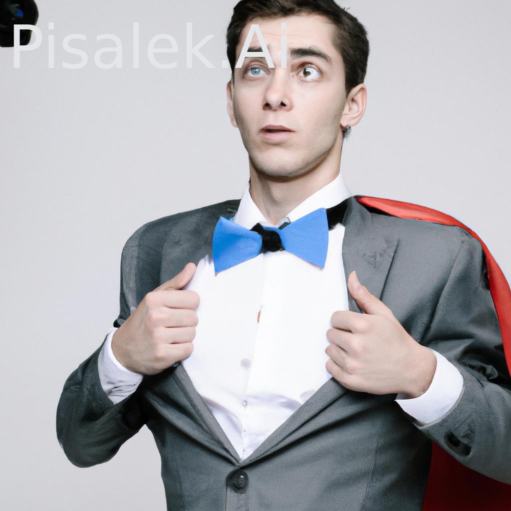 #Superman in an office suit #Portrait #Film camera #High resolution